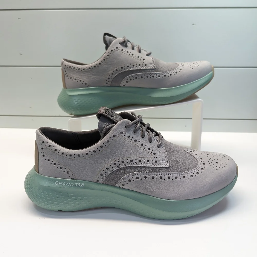 Cole Haan Zerogrand Changepace Wing Sleet Granite Grey Green Shoes sz Men's 8.5